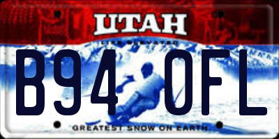UT license plate B940FL