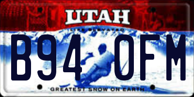 UT license plate B940FM