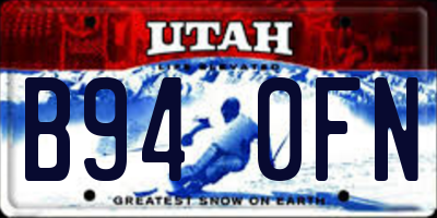 UT license plate B940FN