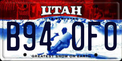 UT license plate B940FO
