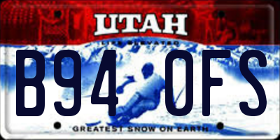 UT license plate B940FS