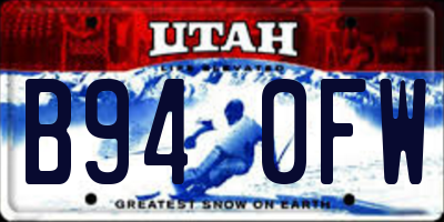 UT license plate B940FW