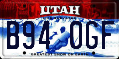 UT license plate B940GF