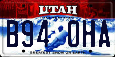 UT license plate B940HA