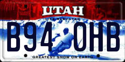 UT license plate B940HB