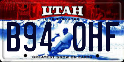 UT license plate B940HF