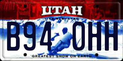 UT license plate B940HH