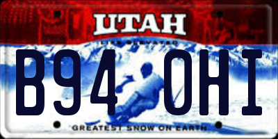 UT license plate B940HI