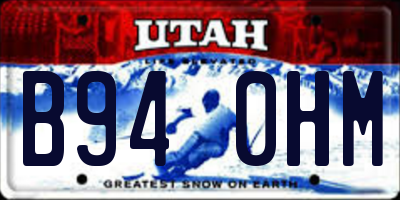 UT license plate B940HM