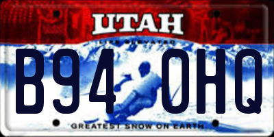 UT license plate B940HQ