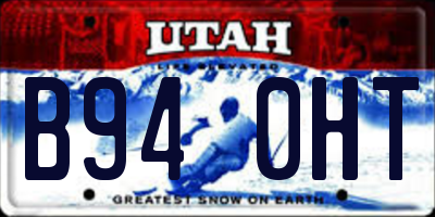 UT license plate B940HT