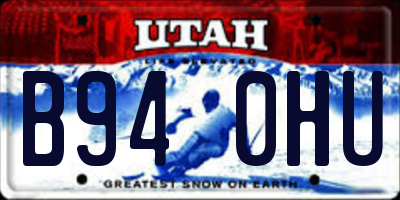 UT license plate B940HU