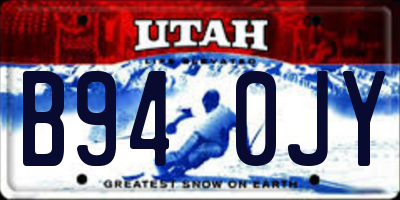 UT license plate B940JY
