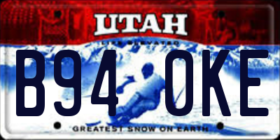 UT license plate B940KE