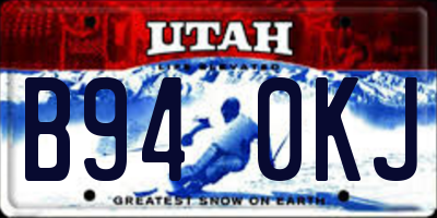 UT license plate B940KJ