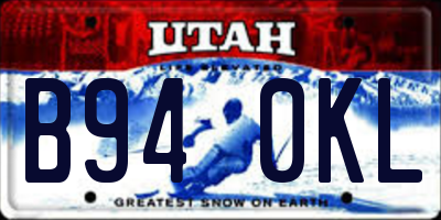 UT license plate B940KL