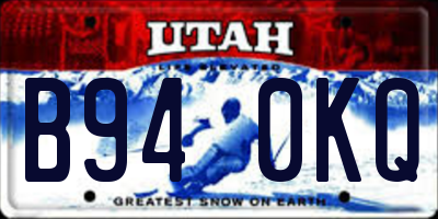 UT license plate B940KQ