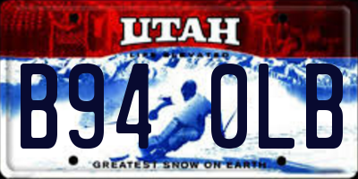 UT license plate B940LB