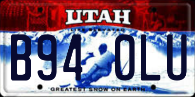 UT license plate B940LU