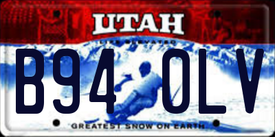 UT license plate B940LV