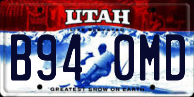 UT license plate B940MD
