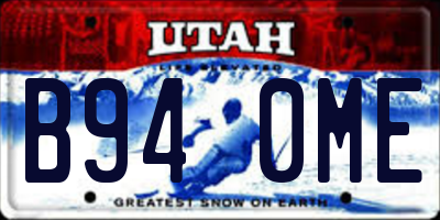 UT license plate B940ME