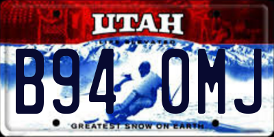 UT license plate B940MJ