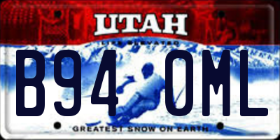 UT license plate B940ML
