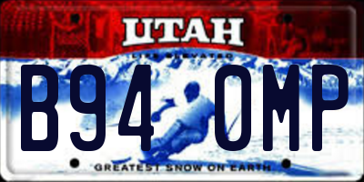 UT license plate B940MP