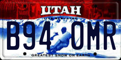 UT license plate B940MR