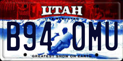 UT license plate B940MU