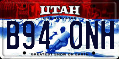 UT license plate B940NH