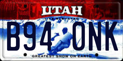 UT license plate B940NK