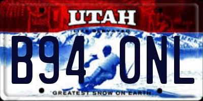 UT license plate B940NL