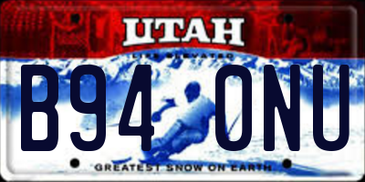 UT license plate B940NU