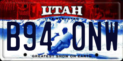 UT license plate B940NW