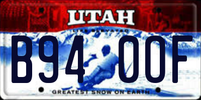 UT license plate B940OF