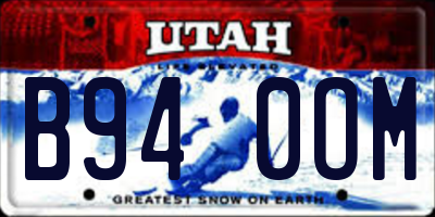UT license plate B940OM