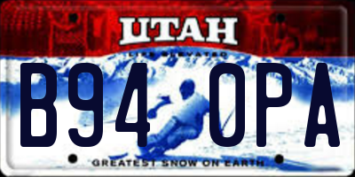 UT license plate B940PA