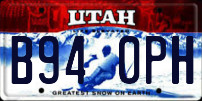 UT license plate B940PH