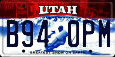 UT license plate B940PM