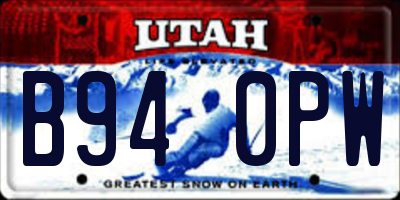UT license plate B940PW