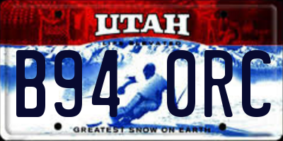 UT license plate B940RC