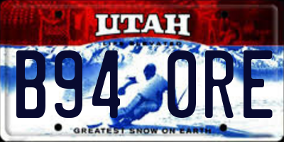 UT license plate B940RE