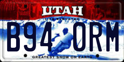 UT license plate B940RM