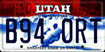 UT license plate B940RT