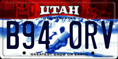 UT license plate B940RV
