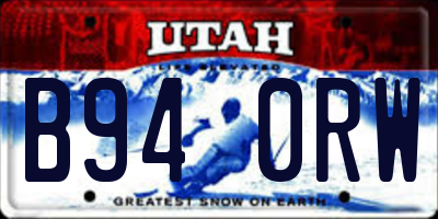 UT license plate B940RW