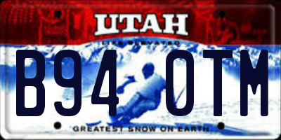 UT license plate B940TM
