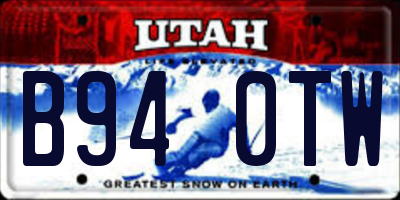UT license plate B940TW
